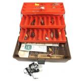 Flambeau 1753 tackle box with assorted lures and