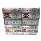 x4- Boxes of 12 Ga. 3" No. 3 steel Winchester