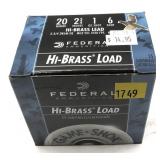 Box of 20 Ga. 2.75" No. 6 Federal Hi-Brass loads,