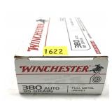 Box of .380 Auto 95-grain FMJ Winchester