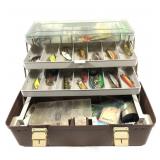 Plano 1530 tackle box with assorted lures and