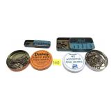 Lot, 4 assorted vintage tins of fish hooks and