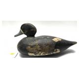 Early wooden carved bluebill decoy with weight