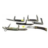 Lot, 6 assorted vintage folding knives includes