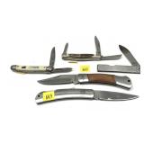 Lot, 5 assorted folding knives includes: Boy