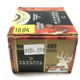 Box of .480 Ruger 275-grain Barnes Expander