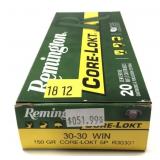 Box of .30-30 WIN 150-grain Remington SP