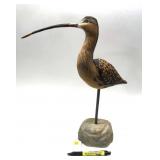 Ed Fiorino wooden carved shorebird signed and