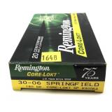 Box of .30-06 SPRG 180-grain Core-Lokt SP