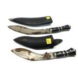 Lot,  2 Indian decorative curved blade knives