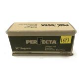Box of .357 Mag. 158-grain FMJ Perfecta cartridges