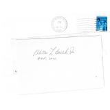 Walter Bush autograph on 3x5 card w/envelope