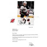 Doug Gilmour autograph on photo postcard on letter