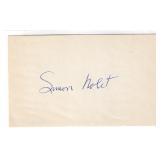Simon Nolet autograph on 3x5 card