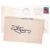 Steve Yzerman autograph on 3x5 card w/ envelope