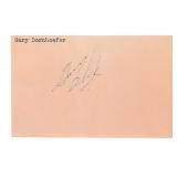 Gary Dornhoefer autograph on 3x5 card