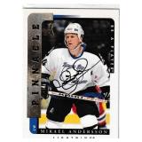 Mikael Anderson autograph on Pinnacle 1997 card