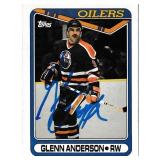 Glenn Anderson autograph on Topps 1990 card #145