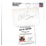 Lot, William Torrey autograph on 3x5 card