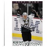 Paul Kariya autograph on 5x7 photo card w/bio on