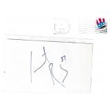 Curtis Brown autograph on 3x5 card w/ envelope