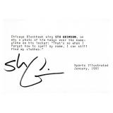 Stu Grimson autograph on 4x6 card