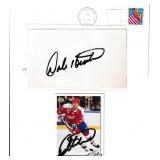 Lot, Dale Hunter autograph on 3x5 card; autograph