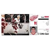 Sergei Federov autograph on Little Ceasars Ad Card