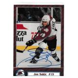 Joe Sakic autograph on photo postcard w/ envelope