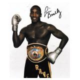 Lonnie Bradley autograph on large postcard