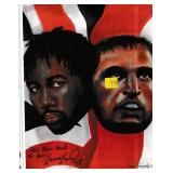 Lennox Lewis 8x10 photo of drawing with ring