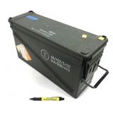 Metal ammo/projectile can, 18 1/2" L x 10" H