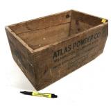Atlas Powder Company explosives wooden crate,