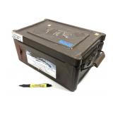 Metal ammo box, 11" x 15 1/2" x 8" H
