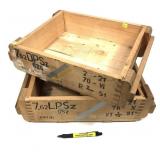 Lot, 2-7.62 wooden ammo crates