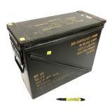 Large metal ammo can: 18 1/2" L x 14" H