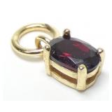 Sterling silver gold wash oval cut garnet