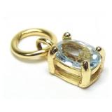 Sterling silver gold wash oval cut blue topaz