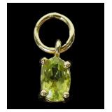 Sterling silver gold wash oval cut peridot pendant