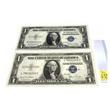 x2- $1 silver certificates, series of 1935,