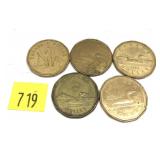 Lot, Canadian dollars, 5 pcs.
