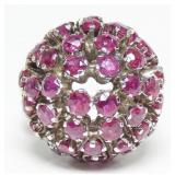 Sterling silver round cut pink topaz dome ring,