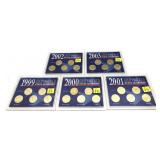x5- Gold plated State quarter sets, -5 sets, Sold