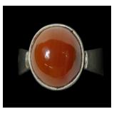 Sterling silver bezel set lapis lazuli/carnelian