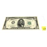 $5 Federal Reserve star note, series of 1950B