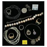 Lot, sterling silver jewelry, including rings,