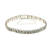 Sterling silver 7.25" marcasite Deco style