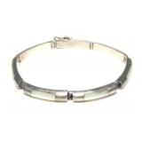 Sterling silver 7.25" mother of pearl inlay