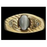 10K Yellow gold Lindy star ring with diamond