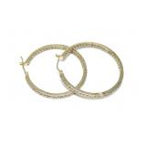 Sterling silver gold wash inside out CZ hoop